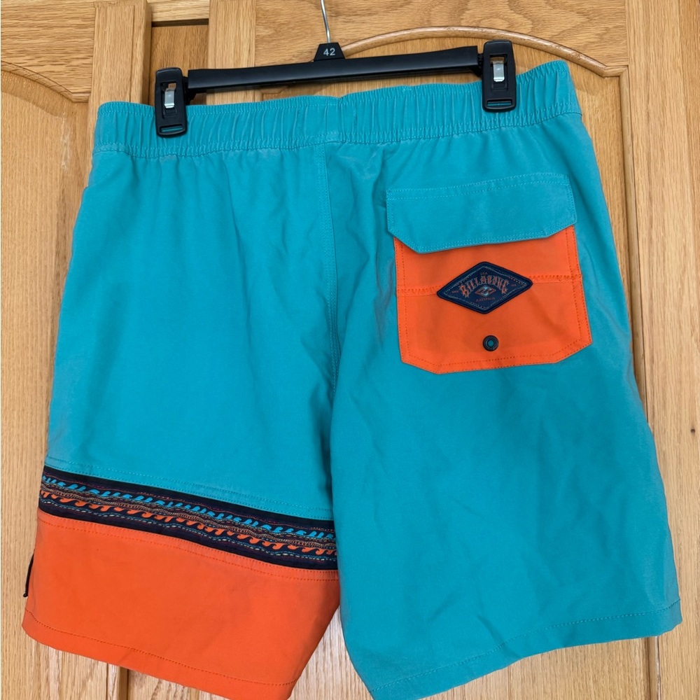 Billabong Aqua and Orange Board Shorts - Picture 2 of 3